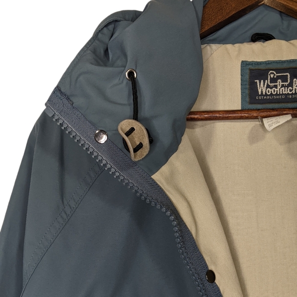 VTG Woolrich Men's Cotton Nylon Full Zip & Snap Anorak Jacket Coat Hood Medium - Picture 5 of 15